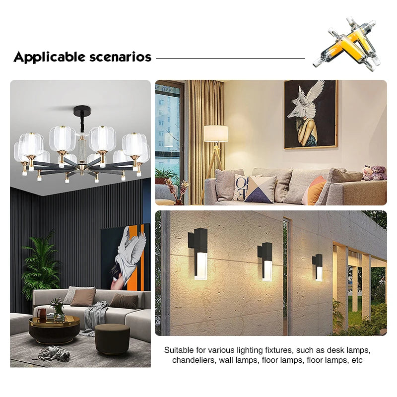 R7S LED 78mm 15W 20W R7S Spotlight 118mm 30W 50W AC 110V 220V 230V J78 J118 COB Lamp Bulb Glass Tube Replace Halogen Lamp Light.