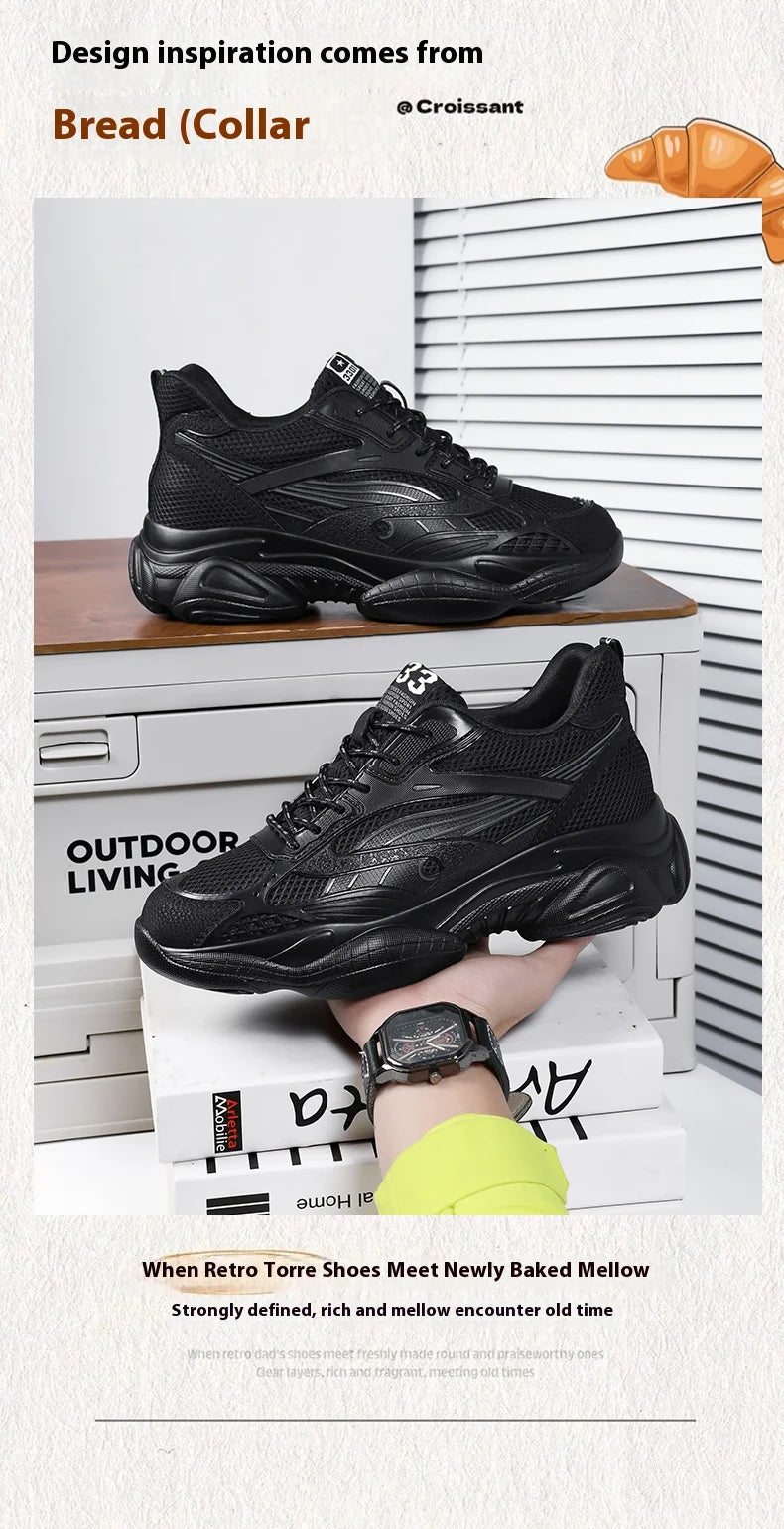 6CM Man Hidden Elevator Shoes Breathable Mesh Sneakers Anti-Slip Thick Sole Comfortable Casual Athletic Sports for Men Non-Slip