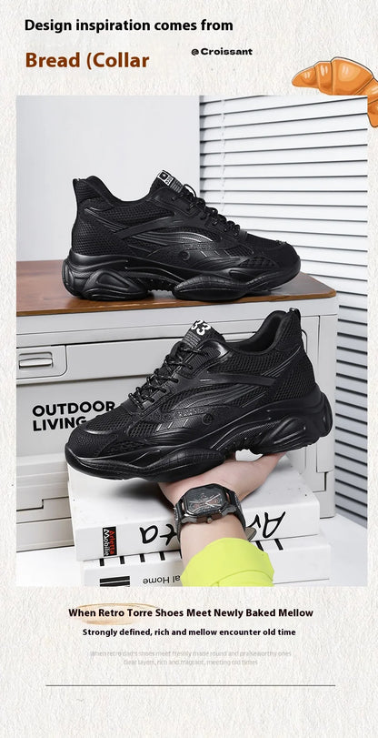 6CM Man Hidden Elevator Shoes Breathable Mesh Sneakers Anti-Slip Thick Sole Comfortable Casual Athletic Sports for Men Non-Slip