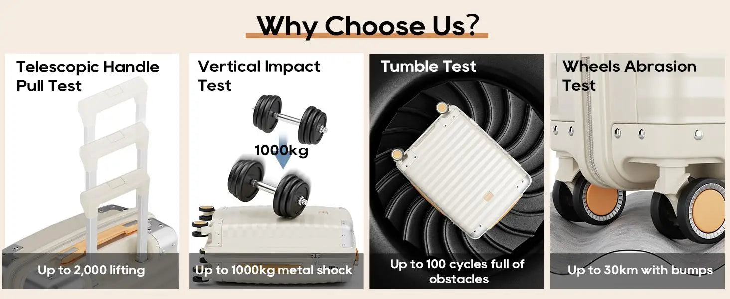 20-Zoll-Handgepäckkoffer, langlebig, leicht, TSA-Schloss, Spinner Wheels.