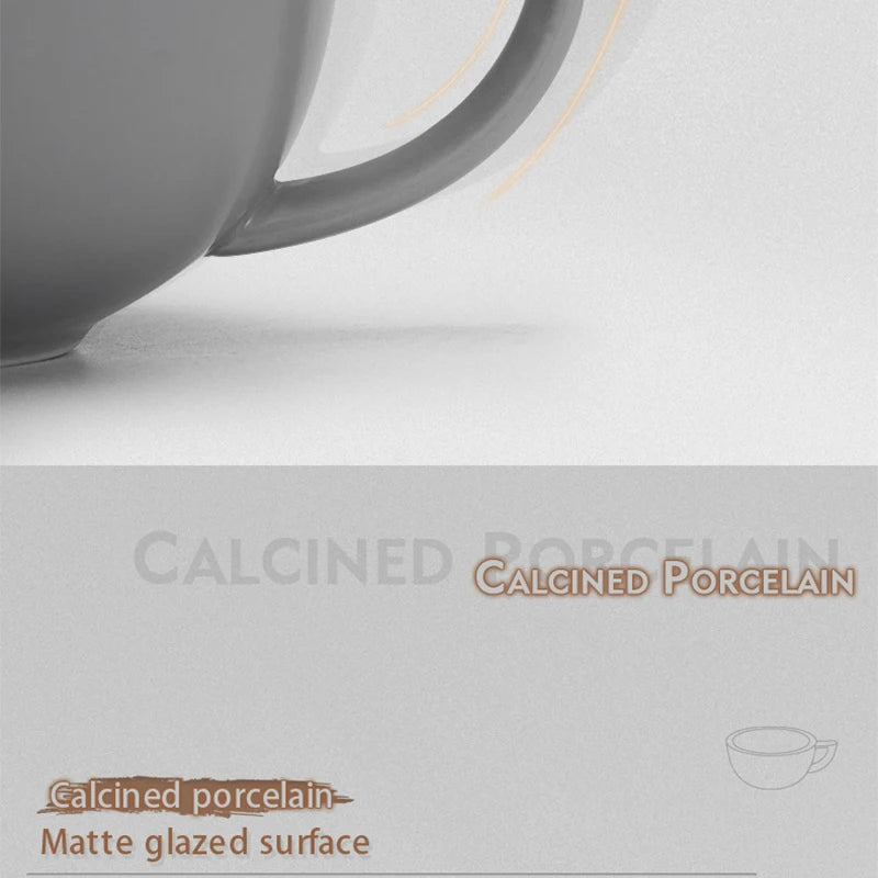 MUVNA Coffee and tea tools Cups 280ml/for Latte,Hot Tea,Cappuccino,Mocha,Cocoa,White/Cup and Saucer Set/Ceramic Latte Coffee Cup.