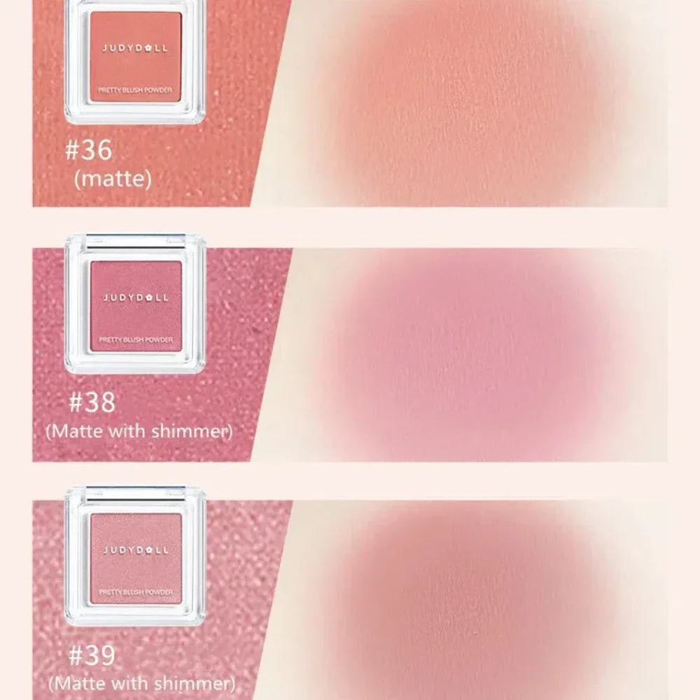 Judydoll Monochrome Blush Portable Silky Cream Multipurpose Blusher Eyeshadow Nude Natural Brighten Skin Tone Makeup Cosmetics.