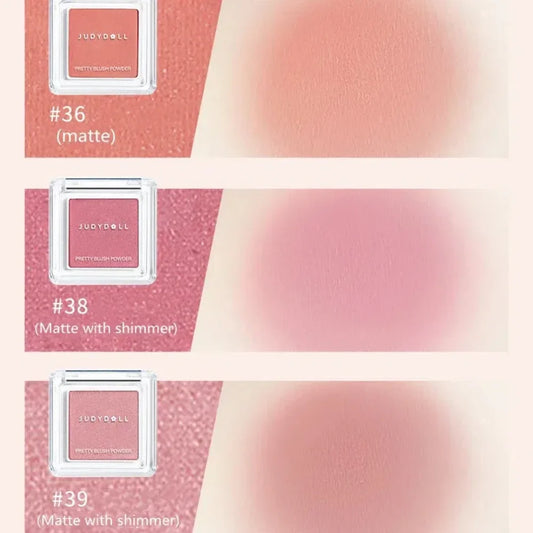 Judydoll Monochrome Blush Portable Silky Cream Multipurpose Blusher Eyeshadow Nude Natural Brighten Skin Tone Makeup Cosmetics.