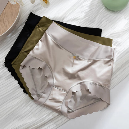 Silk Panties Nice Briefs Soft Underwear Women's Mid rise Elegance Girls Sexy Lingerie.