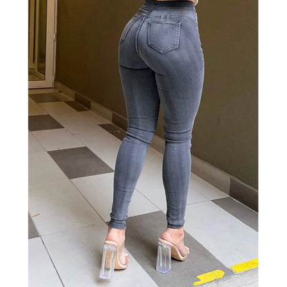 Women's Stretch Skinny Jeans High Waist Slim Fit Denim Pants Elastic Comfortable Trousers Casual Tight Legging Jeans Fashion.