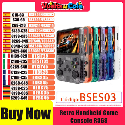 R36S/ R36H  Handheld Video Game Console Linux System 3.5 Inch IPS Screen Portable Retro Pocket Video Player Gifts For Christmas.