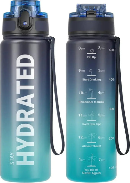 32oz Water Bottle Motivational Sport Water Bottle Leakproof Drinking Bottles Outdoor Sports Travel Kettle Drinking Water Bottle