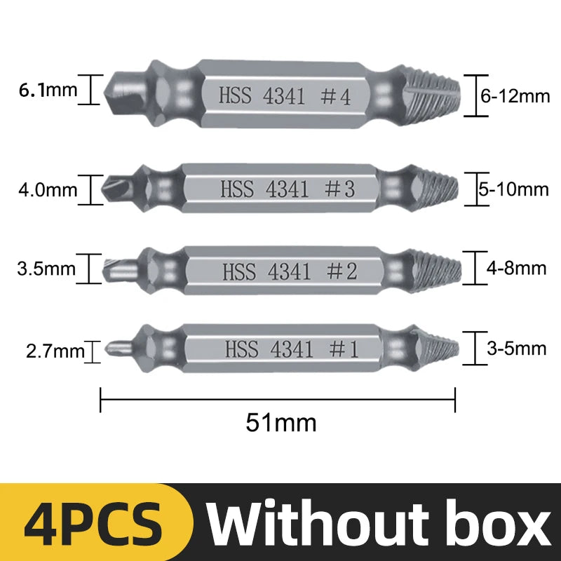TOOLEYE Beschädigte Schraube Extractor Set Zentrum Bohrer Set Holzbearbeitung Werkzeuge Gebrochene Bolzen Extractor Schrauben Schrauben Entferner Extractor