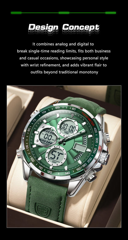 POEDAGAR LED Luxury Men Watch Luminous Week Date Dual Time Display Digital Man Clock Alarm Electronic Men's Quartz Watches Reloj.