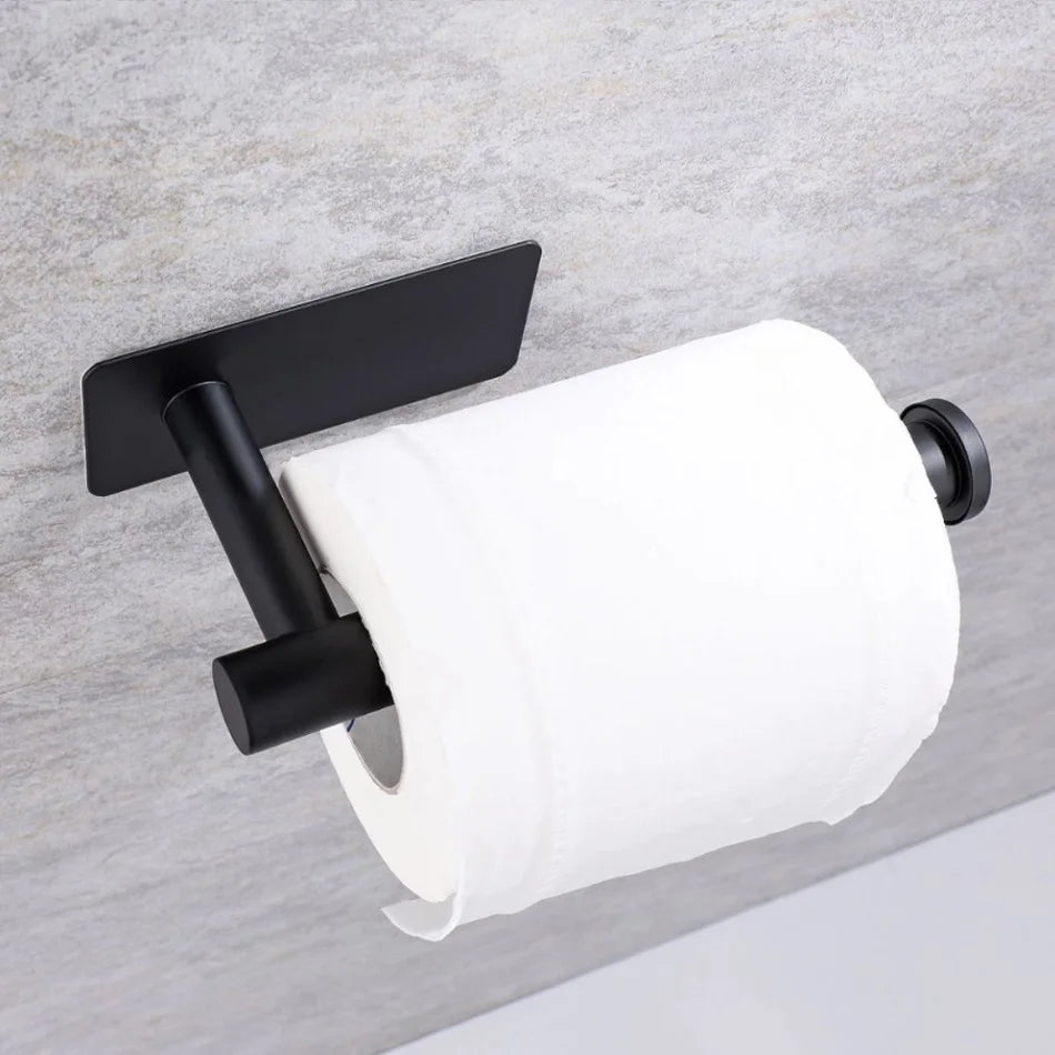 Papierhalter aus Edelstahl, weiß, selbstklebend, Wandhalterung, Ständer, Küche, Badezimmer, Toilettenpapier, Handtuch, Seidenrollenregal, gebürstetes Gold