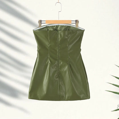 Stylish Leather Solid Jacket Pants Set Women Stand Collar Zipper Coat Loose Trousers Sets Female 2025 Autumn Fashion Streetwears