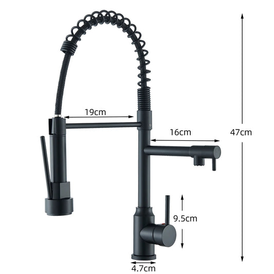 Pull Down Spring Kitchen Faucet Single Lever Hot Cold Mixer Water For Kitchen Sink Dual Spout Nozzle Faucets Crane