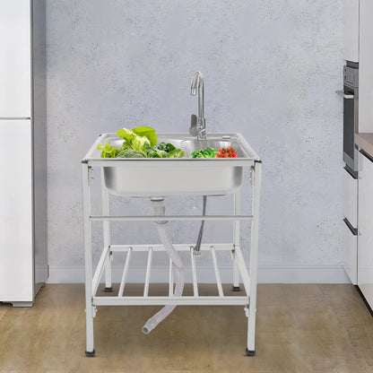 Kommerzielle Mehrzweckspüle aus Edelstahl – freistehende Küchenspüle mit Wasserhahn – NSF-Handwaschstation für Küchenspülen