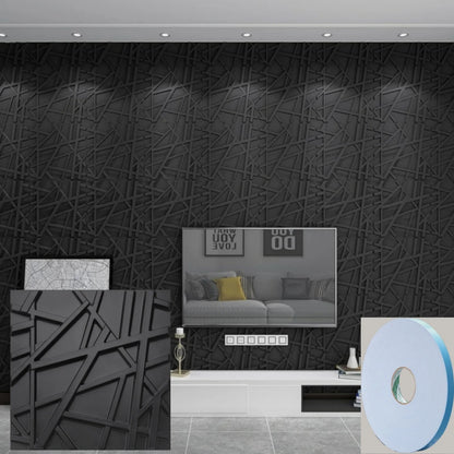 12/20/30pcs 3D pvc wall panels for indoor wall decoration, for living room hall bedroom hotel office,including tape
