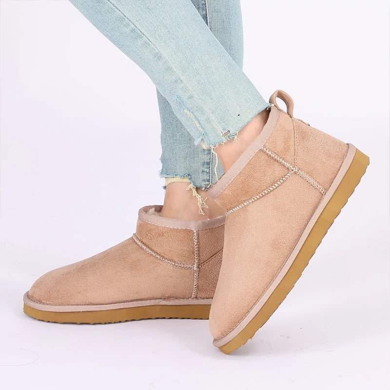 Eyriphy Size: 36-42 New Women's Snow Boots Winter Low-cut Thin Sole Thermal Shoes Gift Boots for Ladies Solid Color Cotton Shoes.