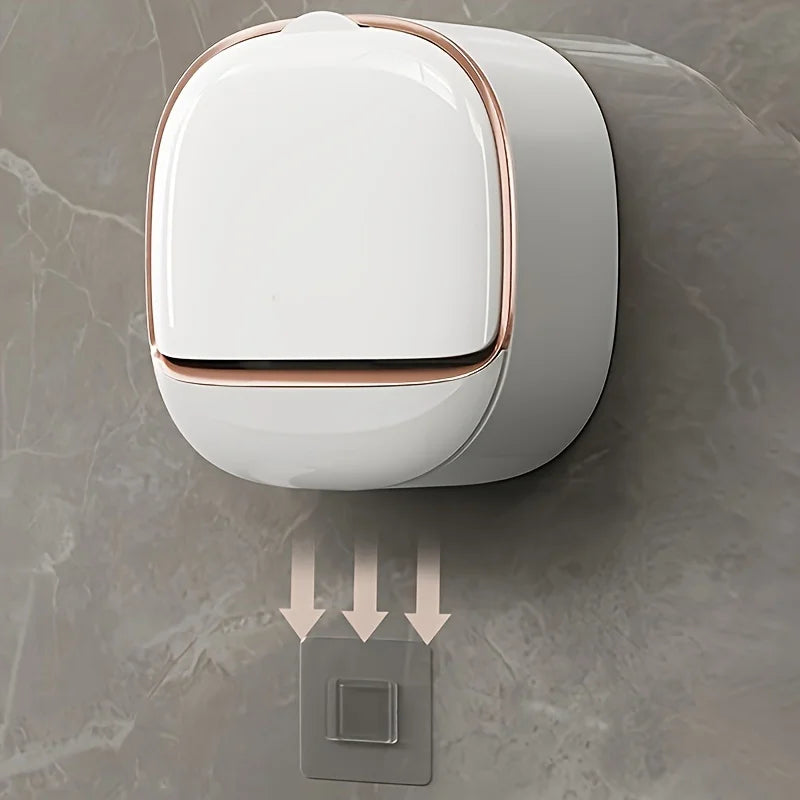 Wandmontierte Seifenkiste für Badezimmer, Seifenschalen mit Deckel