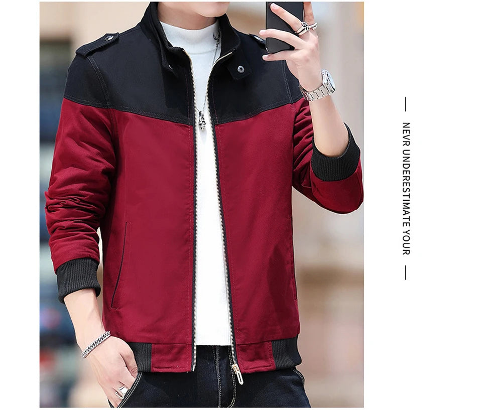 DIMUSI Winter Men's Bomber Jacket Casual Mens Outwear Fleece Warm Coats Fashion Stand Collar Uniform Jackets Mens Brand Clothing.