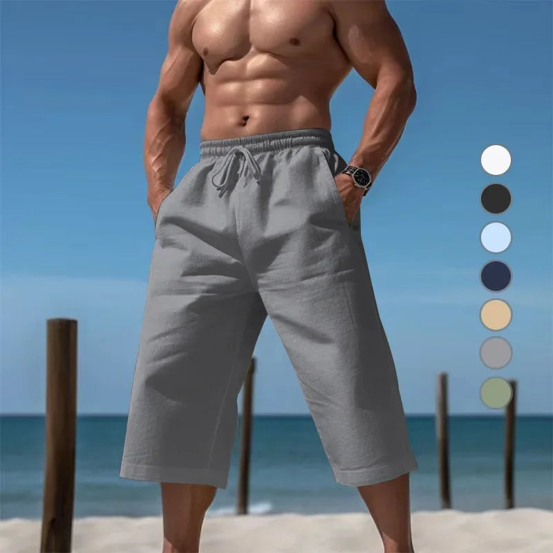 Grenzüberschreitende Sommer-lose und atmungsaktive Capri-Hose, Herrenmode, lässige, atmungsaktive Shorts, Jogginghose für Herren