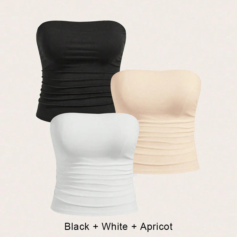 3PCS/set Sexy Top Femme Plus Size Female Underwear Lady Women Summer Top Lingerie Bandeau Tops Women's Tube Corset Hot Intimates.