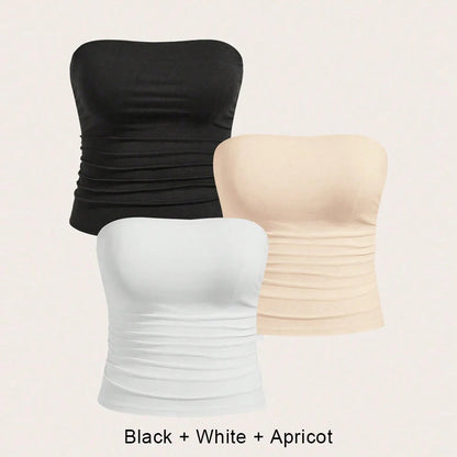 3PCS/set Sexy Top Femme Plus Size Female Underwear Lady Women Summer Top Lingerie Bandeau Tops Women's Tube Corset Hot Intimates.