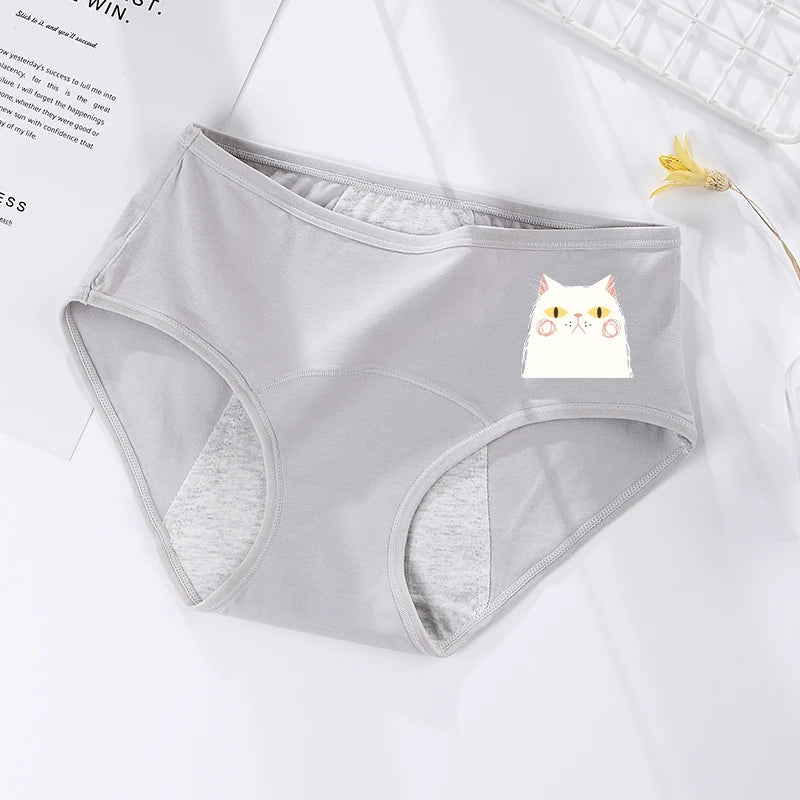 Women's menstrual briefs large flow postpartum water absorption leakproof briefs women's pure cotton menstrual briefs lingerie