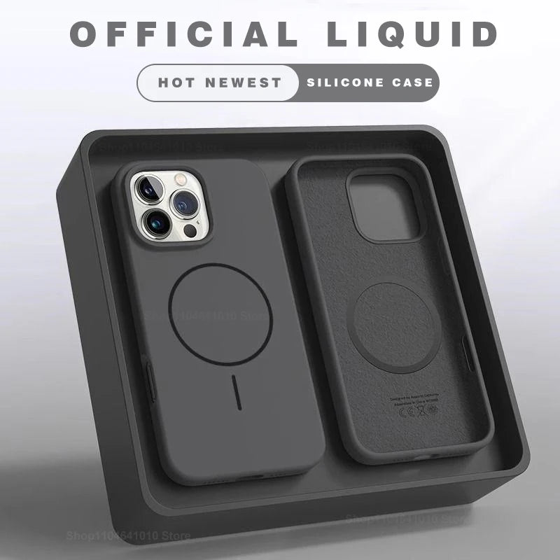 Magnetic Phone Case For iPhone 15 14 16 Plus 11 12 13 17 Pro Max Shockproof Silicone Cover Magsafe Wireless Charge Phone Cases.
