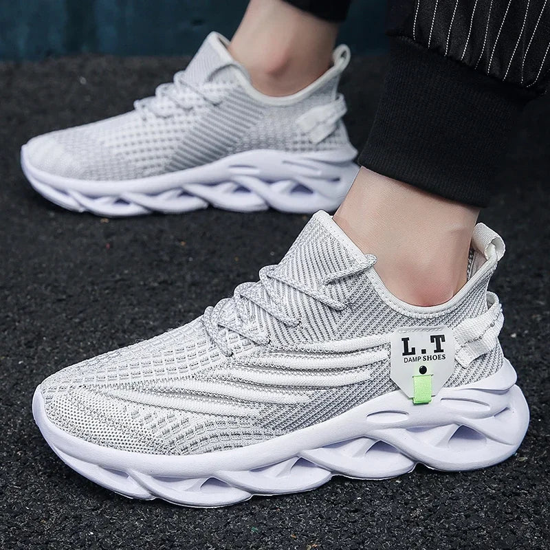 YRZL Men Sports Running Black Jogging Shoes Casual Sneakers Outdoor Breathable Mesh Women Light Shock-absorption Sneakers Men.