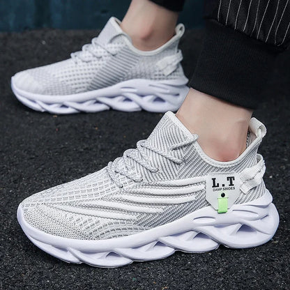 YRZL Men Sports Running Black Jogging Shoes Casual Sneakers Outdoor Breathable Mesh Women Light Shock-absorption Sneakers Men.