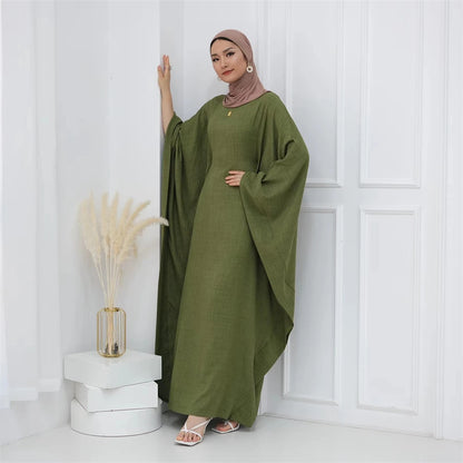 Batwing Abaya Damen Arabic Muslim Modest Dresses Kaftan Jalabiya Kebaya Caftan Marocain Vestidos Robe Longue Femme Musulmane.