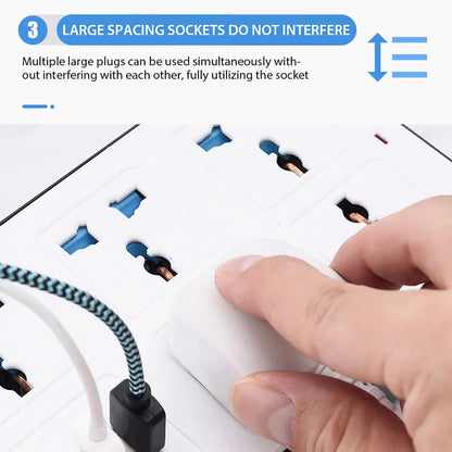 Power Multi Tap Universal Stecker EU US UK Steckdose Steckdosenleiste mit 2 m Verlängerungskabel AC Typ C USB Port Ladung Steckdose.