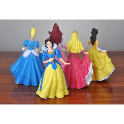 5Pcs/Set Disney Princess Snow White Cinderella Belle Sleeping Beauty Mermaid PVC Action Figure Model Toys Doll Girl Special Gift.