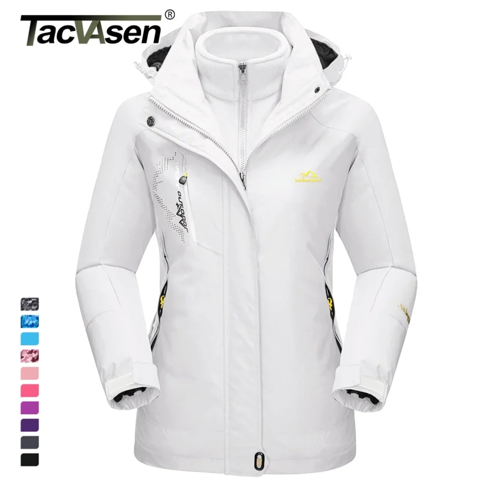 TACVASEN 3 in 1 Winter Fleece Jacket Womens Waterproof Ski Snowboard Jackets Work Rain Coat Outdoor Windbreaker Female Parka.