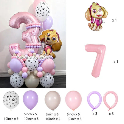 PAW Patrol Folienballons Digitale rosa Zahlenballons PAW Patrol Geburtstag Babyparty Party Dekoration Geschenk Chase Skye
