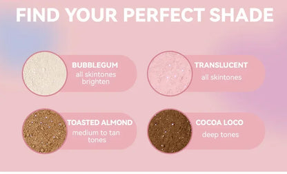 MLSIMLE 4 COLORS Natural Shimmer Pearl Setting Powder Contouring Highlighting Waterproof Sweat-proof Oil-control Makeup Powder.