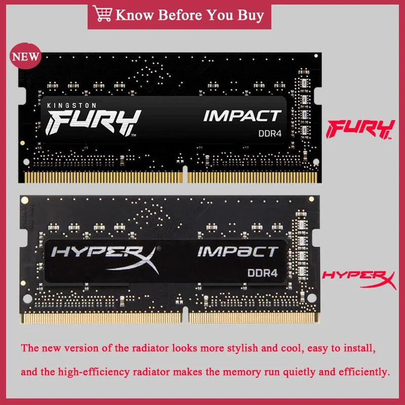 Kingston FURY Impact DDR4 RAM 32 16 8GB 3200MHz 2400 2666MHz SODIMM Memory 260Pin SODIMM PC4-19200 21300 25600 DDR4 Notebook RAM.