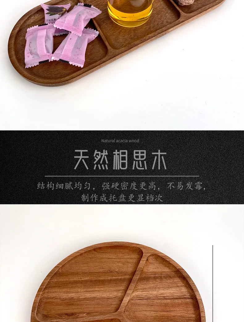 Acacia Wood Japanese Style Plates High Aesthetic Value Plates Creative Home Tableware Plates.