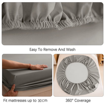 Safe Waterproof Mattress Cover Soft Comfortable Breathable Bed Cover With Elastic Band Fit Machine Washable Single Double Size.