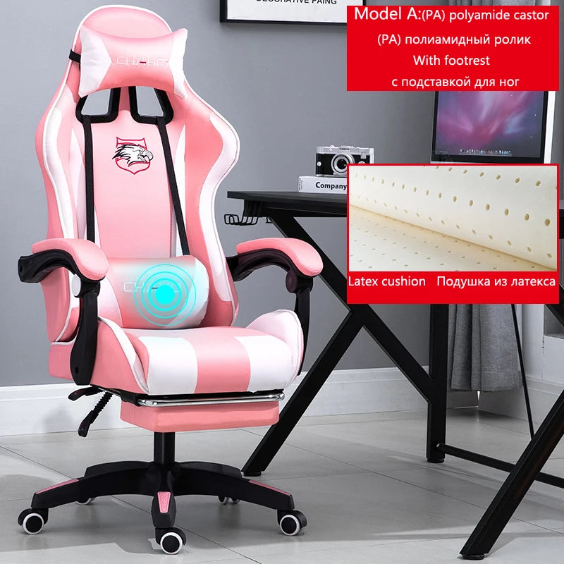 2025 Neuer Computerstuhl, grüner Gaming-Stuhl, PU-Leder, Bürodrehstuhl, Aufzug, Schlafzimmermöbel, Mode, Sillas, Gamer-Stuhl