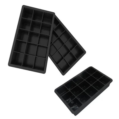 New 15 Grid Silicone Ice Cube Mold Big Tray Mold Ice Cube Maker Non-toxic Durable Bar Pub Wine Ice Blocks Maker.