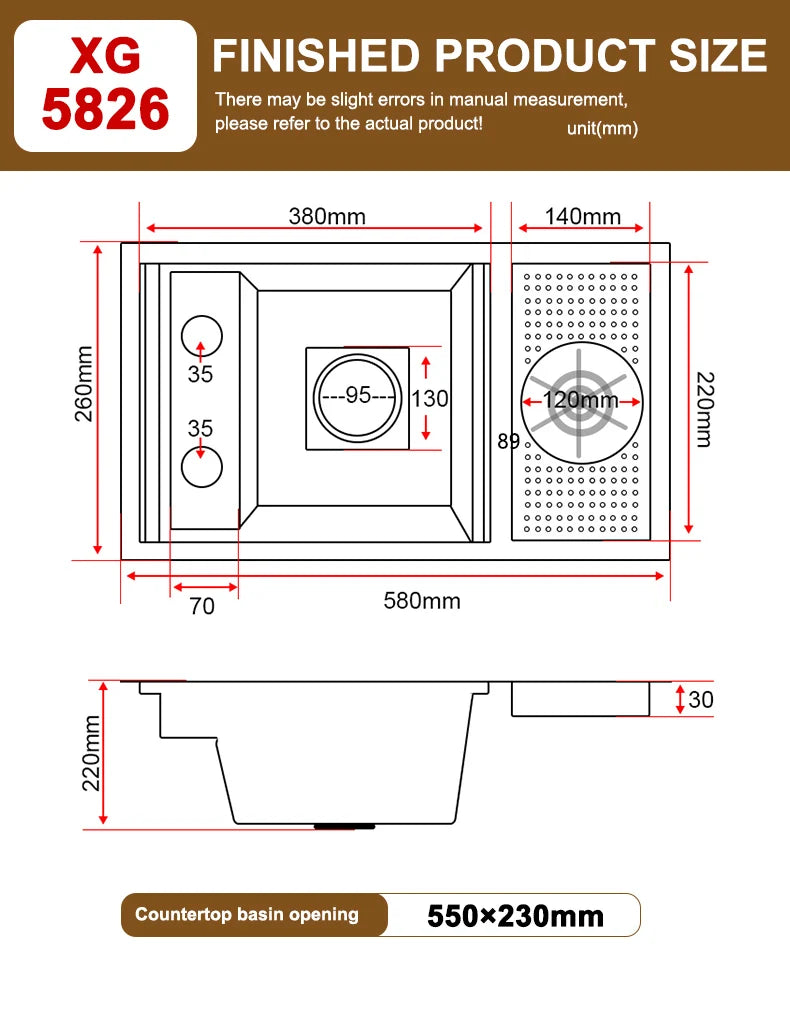 Versteckte Küchenspüle aus Edelstahl, Unterbau, Mini-Einzelschlitz, klein, multifunktional, für Wohnmobile, Café, Bar, Waschbecken mit Deckel, Gartenbalkon