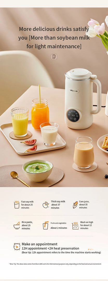 Bear 600ml Soy Milk Machine Maker Soybean Blenders For Kitchen Juicer Food Processors Nut Vegan Low Noise 220V Wall Breaking.