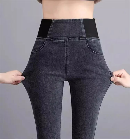 Pencil Jeans Women Spring Fall High Waist Skinny Denim Pants New Korean Casual Stretch Vaqueros Vintage Leggings Kot Pantolon.