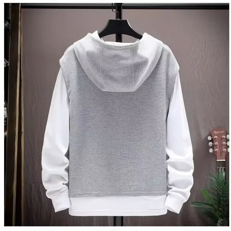 Men's Hoodie Long Sleeve Sportswear Set Casual Print Color Block Two-Piece Spring Autumn Fashionable Sweatshirt And Pants.