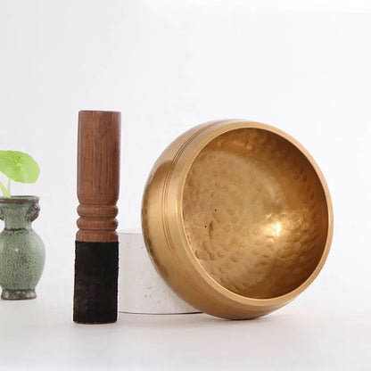 Authentic Handmade Tibet Singing Bowl Nepal Brass Meditation Sound Bowl for Yoga Chakra Healing Relaxation with Leather Striker.