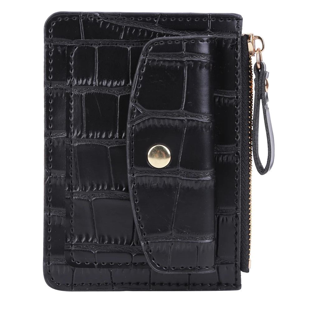 Women Fashion Short Wallet PU Leather Coin Card Holder Solid Color Casual Money Wallet Female Outdoor Bag.