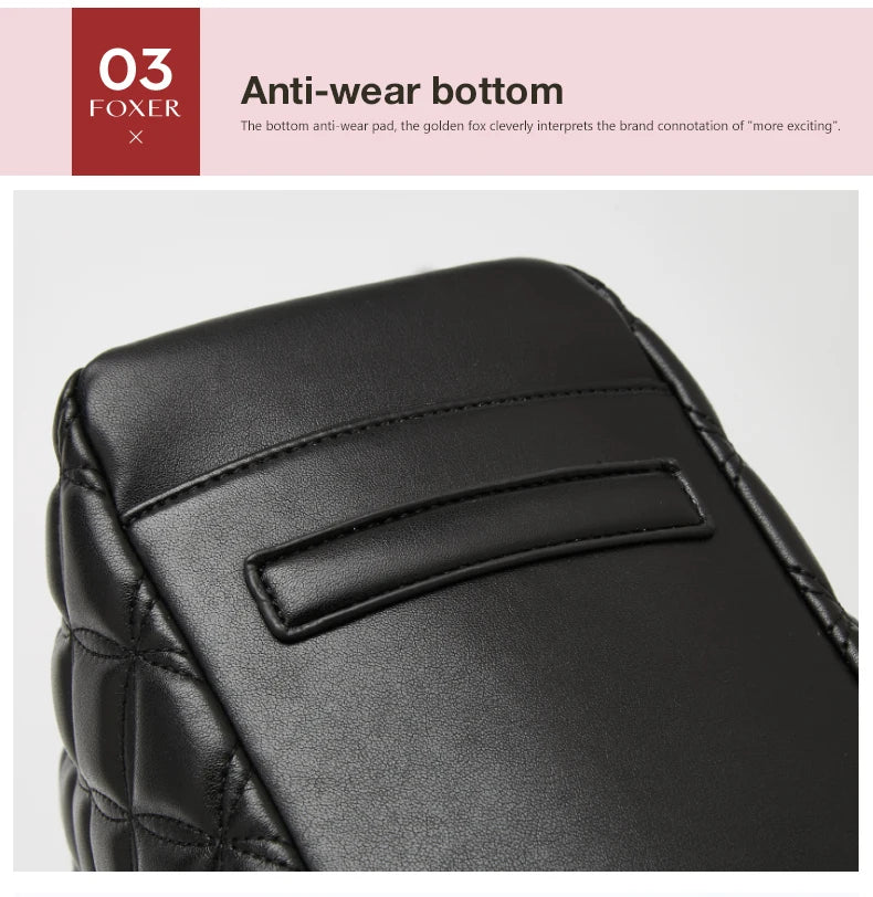 FOXER Women Fashion Quilted Shoulder Bag Female Classic Underarm Bag Vintage Lady Simple Tote Bags Chrismas Gift.