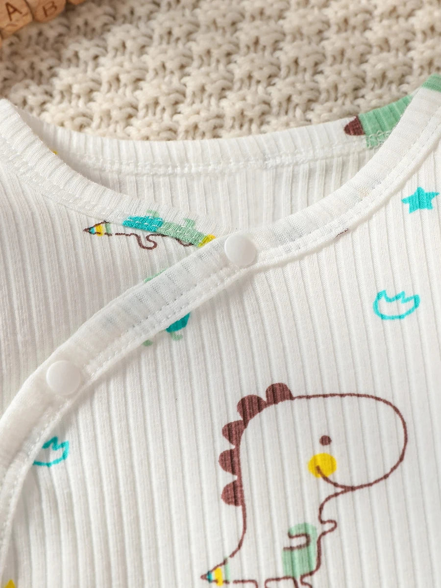 3Pcs Casual Neugeborenen Baby Junge Cartoon Tier Kleidung Set Langarm Body Top und Hosen + Hut.