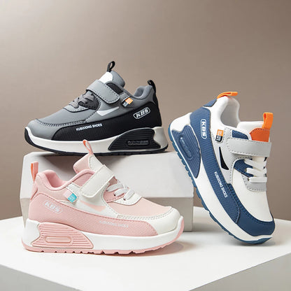 PU Leather Sport Shoes For Children 2025 Trend Fashion Kid's Sneakers Soft-soled Outdoor Boy's Girl's Running Shoes.