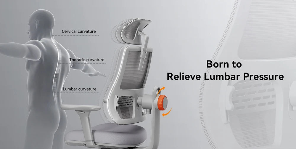 NEWTRAL MAGICH003 Ergonomischer Bürostuhl, automatisch ausgestellte Rückenlehne, adaptive Unterrückenstütze, verstellbarer Kopfstützensitz