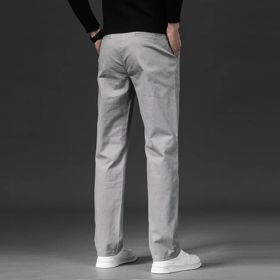 New in Spring Casual Pants Men Straight Fit Cotton Stretch Chino Trouser Male Formal Work Business Dress Khaki Fashion Regular.